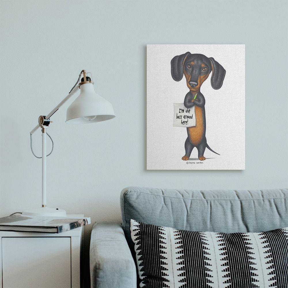Stupell Industries Dachshund 'I'm The Boss' Fun Family Pet Phrase Designed by Danny Gordan