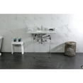 thumbnail image 2 of Kingston Brass LMS36MA8 Pemberton 36" Carrara Marble Console Sink with Acrylic Legs (8-Inch, 3-Hole), Carrara Marble White/Brushed Nickel, 2 of 8
