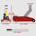 thumbnail image 2 of Low Profile Jack, Hydraulic Racing Floor Jack, 4.7"-11.8" Lifting Range, 2 Ton (4,000 lb) Capacity, Red, 2 of 6