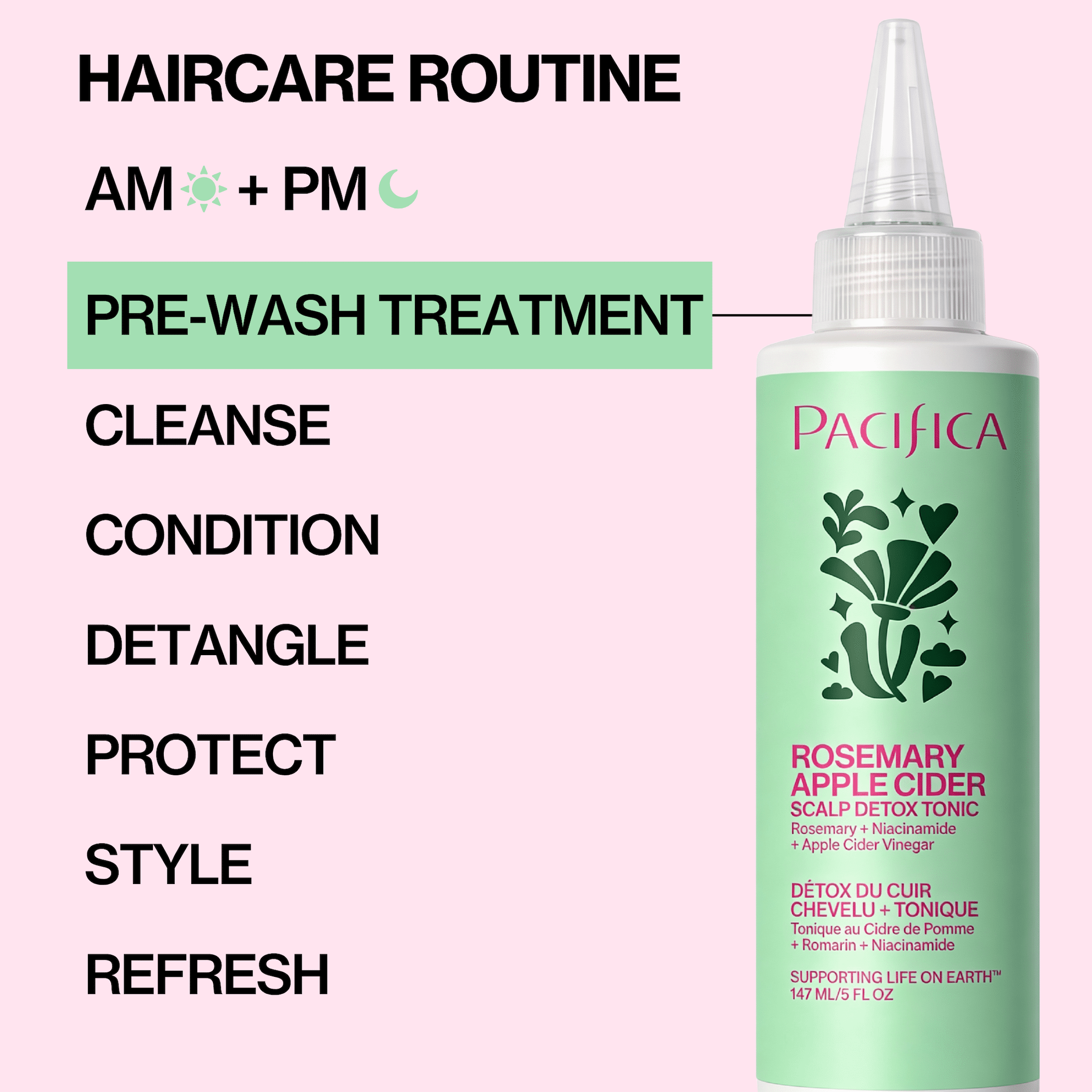 Pacifica Scalp Detox Tonic – Scalp Exfoliator with Glycolic & Salicylic Acid for Clarifying Build Up & Purifying – Infused with Rosemary to Support an Itchy, Dry Scalp – Vegan & Cruelty-Free, 5 fl oz