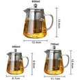 thumbnail image 3 of Tetera de vidrio resistente al calor con infusor, mango transparente, perfecta para té y café - (450 ml), 3 of 5