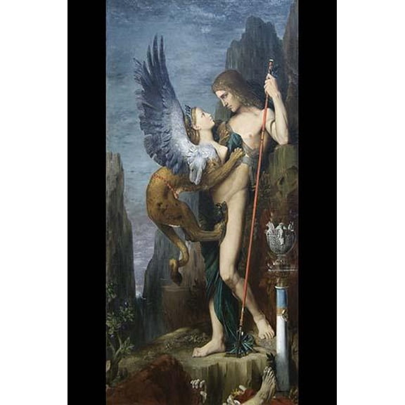 Oedipus & The Sphinx-Fine art canvas print (20" x 30")