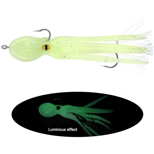 Señuelos de pesca blandos de pulpo de 11 cm y 22 g con anzuelo Crankbait cebo artificial (F)