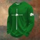 thumbnail image 1 of Ceisia Men's St. Patrick's Day Vintage Four-Leaf Clover Crewneck | Waffle Knit Relaxed Long-Sleeve Casual Top Gift, 1 of 8