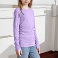 thumbnail image 3 of Jalioing Girls Long Sleeve Tops Ribbed Knit Crew Neck Casual Shirts Teens Kids Plain Basic T Shirts Girls Clothes, 3 of 8