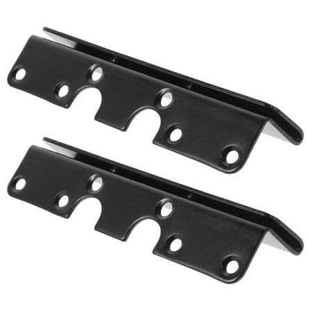 FOMIYES 2Pcs Bed Rail Fastener Iron Connecting Fitting for Bed Frame Components in Black 6.0x1.3x1.2in