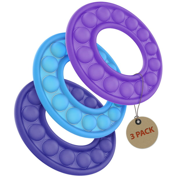 Mini Pop It Pack (3Pack) Fidget Toy Popit Rings for Kids Push Bubble Circle  Pop Its (Indigo, Purple and Light Blue)