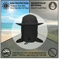 thumbnail image 2 of Fishing Sun Bonnie Bucket Hat Unisex Adult 360% UV UPF 50+ Solar Protection, Lightweight Outdoor Summer Wide Brim Visor Cap with Detachable Neck Flap, Face Cover Mask, Windproof, For Beach, Black, 2 of 3