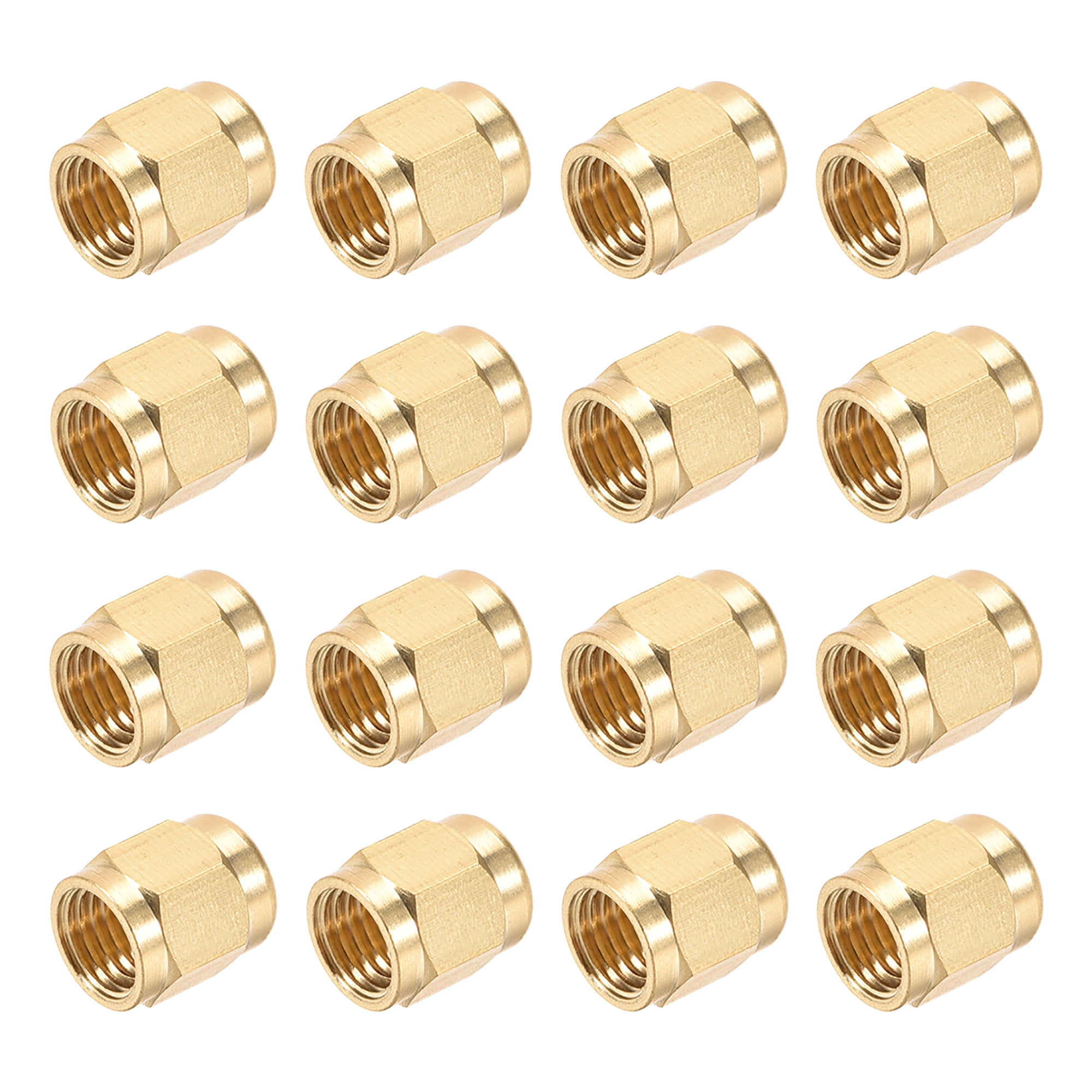 Brass Tubing Nut Tube Fitting Compression Insert Hydraulic Nuts M8 x 4mm 16pcs