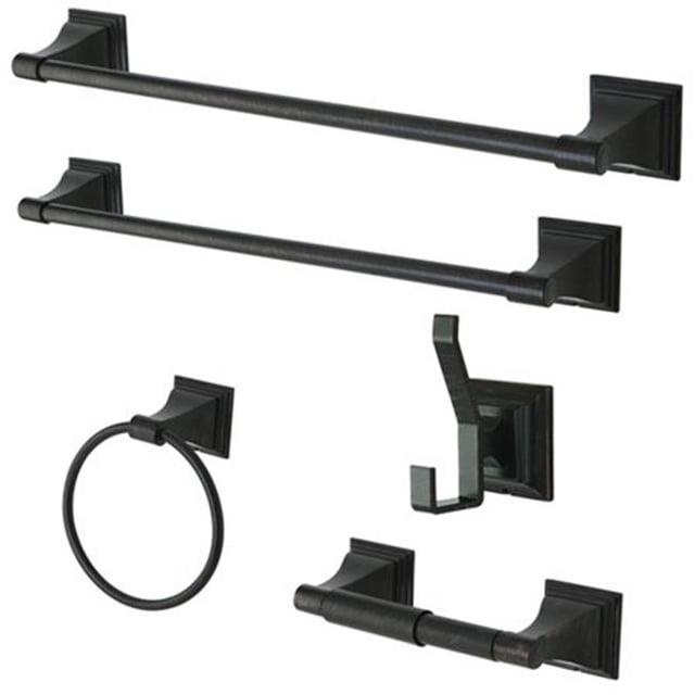 Monarch Collection 5-piece Towel Bar Bath Hardware Set, Oil Rubbed Bronze