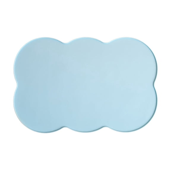 Silicone Dog Pet Feeding Mat Silicone Spill Proof Non-Slip Bottom Stain Resistant Placemat 17.32X10.63X0.39In Easy Clean For Dog Cat Bowl Tray Blue