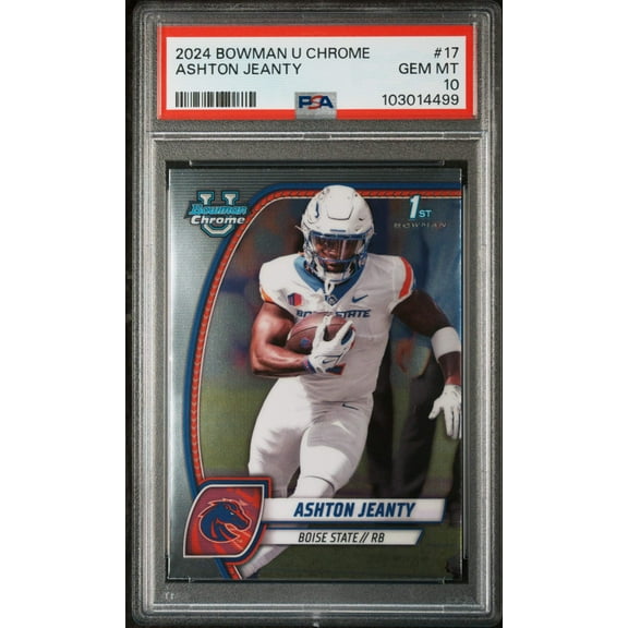 Graded 2024 Topps Bowman U Chrome Ashton Jeanty #17 Rookie RC Football Card PSA 10 Gem Mint