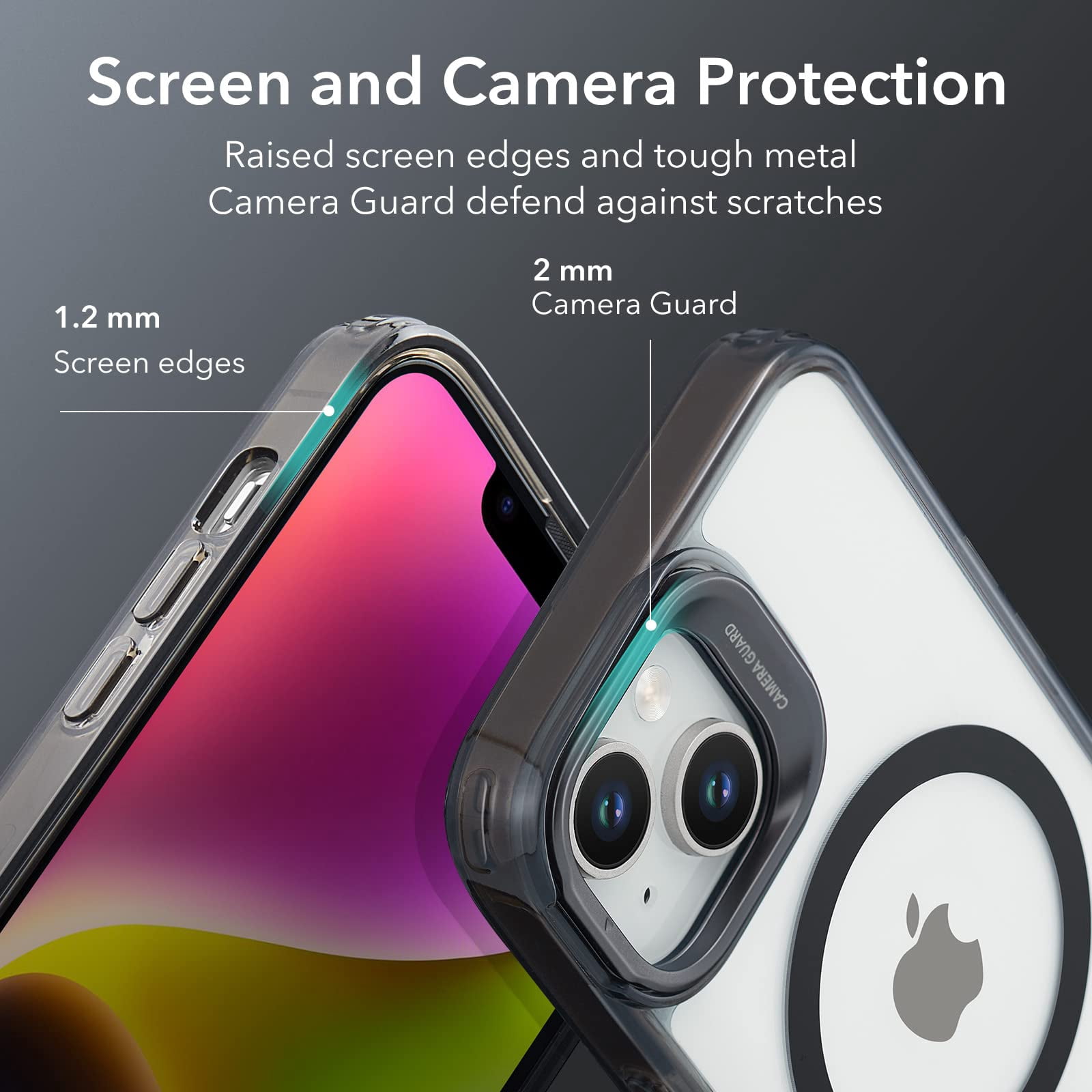 Esr For 13 Case/iphone 14 Case  Compatible With Magsafe Built-in Camera Ring Stand Military-grade Protection Magnetic Phone 13/14 Classic Series Clear Black