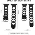 thumbnail image 2 of KOMI Silicone Bands Compatible with Apple Watch 38mm 40mm 41mm 42mm 44mm 45mm 49mm, Sport Thin Narrow Soft Strap Wristband Circle Chain Design for iWatch Series 8 7 SE 6 5 4 3 2 1 Ultra, Black, 2 of 7