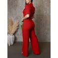 thumbnail image 4 of Jumpsuit YSINTL pantalones anchos de cintura alta para mujer, 4 of 5