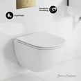 thumbnail image 2 of St. Tropez Wall-Hung Toilet Bundle 0.8/1.6 GPF Dual Flush in Glossy White with Brass Flush Plate, 2 of 12