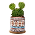 thumbnail image 1 of Plant Pot Cylindrical Flowerpot 7.5x7.6cm Geometric Pattern Simple Black White Nordic Style Home Decor Ceramic Vase, 1 of 2