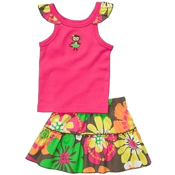 Carter's 2pc. Sleeveless Pink Tank Top and Floral Skort Set (6 Months)