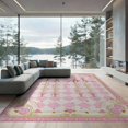 thumbnail image 2 of ODIKA 8'x10' Washable Area Rug Pencil Pink Coquette Vintage Kawaii Swirl Border School Classroom for King Size Bedroom Under Bed, Master Suite, Non-Shedding, Easy Care, 2 of 7