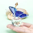 thumbnail image 5 of Mariposa voladora de cristal con base de bola de cristal, colección de figuras de cristal tallado, estatua de animal coleccionable (azul), 5 of 5