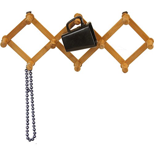 Furinno FNCJ33007 Pine Solid Wood Retractable WallMounted Coat Rack