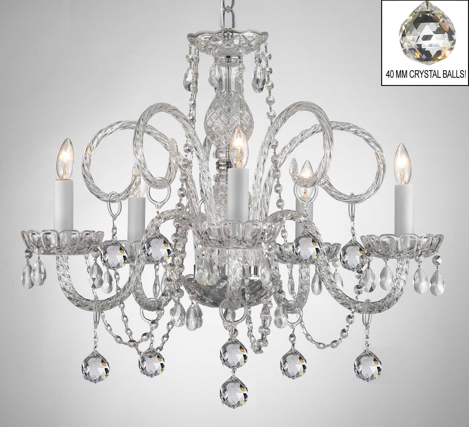 Swarovski Crystal Trimmed Chandelier! All Crystal Chandelier Lighting