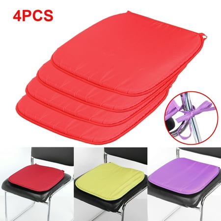 Cushion Pad - 4PCS Chair Seat Pads Cushion Sit Mat With Tie For Dining Garden Office Park Various colors 37x37x1.5cm