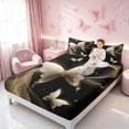 thumbnail image 3 of Homewish Chic Butterfly Bed Sheets for Girls, Neon Stars Full Size Sheets, Black Gold, 4-Piece (1 Flat Sheet, 1 Fitted Sheet and 2 Pillowcases), 3 of 6
