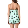 thumbnail image 3 of INSPIRE CHIC Women's Satin Pajamas Set Sleepwear Nightwear Cami Tops with Shorts Loungewear XS Green, 3 of 6