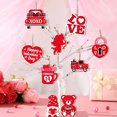 thumbnail image 4 of HongHeng 27Pcs Valentine's Day Wood Ornaments Valentine's Day Heart Gnome Cutouts Hanging Valentine's Tree Decorations with Ropes Truck Gnome Valentine's Day Wood Decor for Home Party, 4 of 6