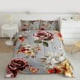 thumbnail image 2 of Manfei Female Women Chic Floral Rose Bedding Comforter Set 2pcs,Vintage Aesthetics Twin Comforter Sets Microfiber,Butterflies Flowers Breathable Bedding Set,Luxury Bedroom Decor,Reversible, 2 of 8