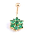 thumbnail image 3 of Koszal Lady Rhinestone Inlaid Flower Belly Button Navel Ring Body Piercing Jewelry Gift, 3 of 7
