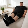 thumbnail image 6 of Men Diabetic Socks 12-14 Extra Wide Seamless Non Binding Loose Fit Top Socks , 3 Pairs,BLACK, 6 of 6