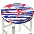 thumbnail image 3 of Bingfone12 inch Padded Round Bar Stool Cover Cushion with Elastic Fabric Round Chair Seat - Sea Stars, 3 of 7