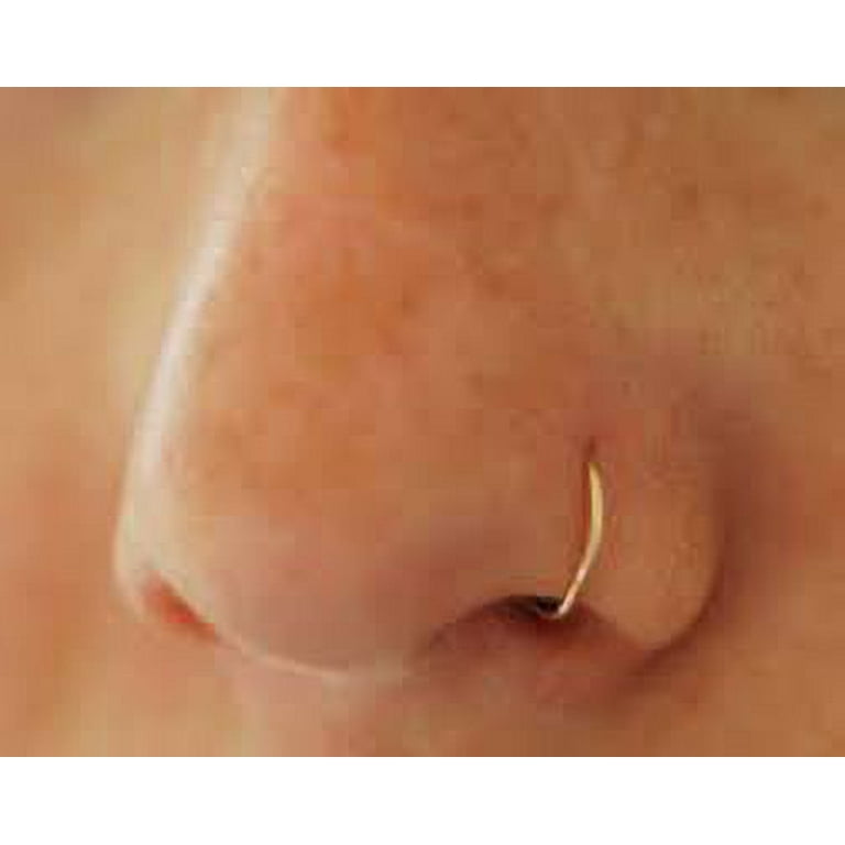 24k gold hoop nose ring top