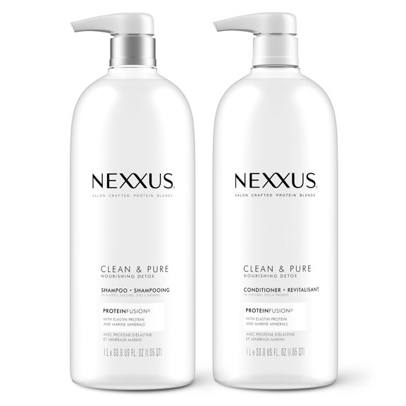 Nexxus Clean and Pure Clarifying Shampoo and Conditioner With ProteinFusion, 33.8 oz, 2-Pack