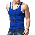 thumbnail image 3 of Men'S Gym Workout Tank Tops Color Blocking Sleeveless Muscle Shirts for Beach & Athletic Wear Royal Blue&White XXL, 3 of 9
