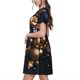 thumbnail image 2 of Disketp Elegant Golden Blue Ornaments para Vestido de Manga Corta para Mujeres, Vestidos de Verano para Mujeres, Casual y Holgado para la Playa, 2 of 6