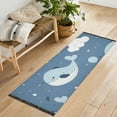 thumbnail image 6 of Cartoon Whales Cute Clouds Balloons Bedside Runner Rug 2'x 6' Non Slip Carpet Floor Mat Area Rug, 6 of 8