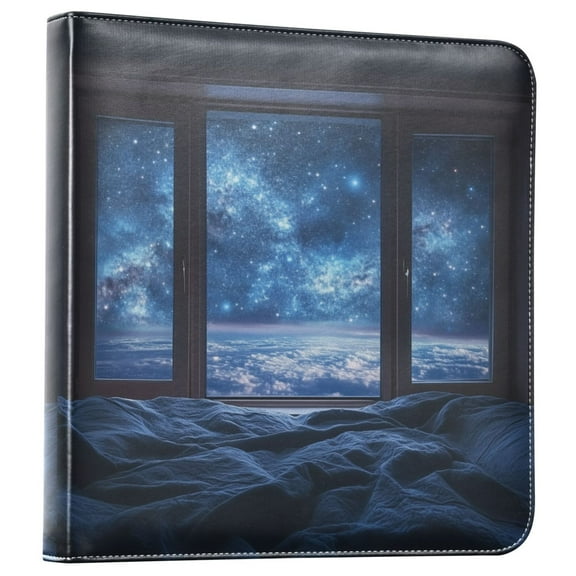 FORMRS 3 Ring Photo Album 4"x6" Self Adhesive Large Capacity PU Leather Cover, Window Space