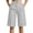 Gray women striped wide leg shorts a1, variant on Cagogo Women Striped Wide Leg High Waisted Shorts with Pockets Elegant Office Bermuda Shorts Loose Summer Casual Beach Work Trousers, Navy M