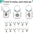1 BOX 12PCS Silver Beach Drink Charms Bulk Wine Glass Identifiers Alloy