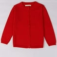 thumbnail image 5 of Wxirdiow Girls Cardigan Sweater Girls Classic Knit Cardigan School Uniform Sweater Crewneck Button Front Outerwear For Girls Red Size,4-5 Years, 5 of 5