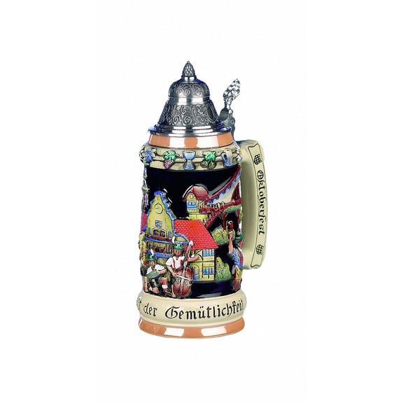 German Beer Stein Oktoberfest Relief Stein 0.75 liter tankard, beer mug