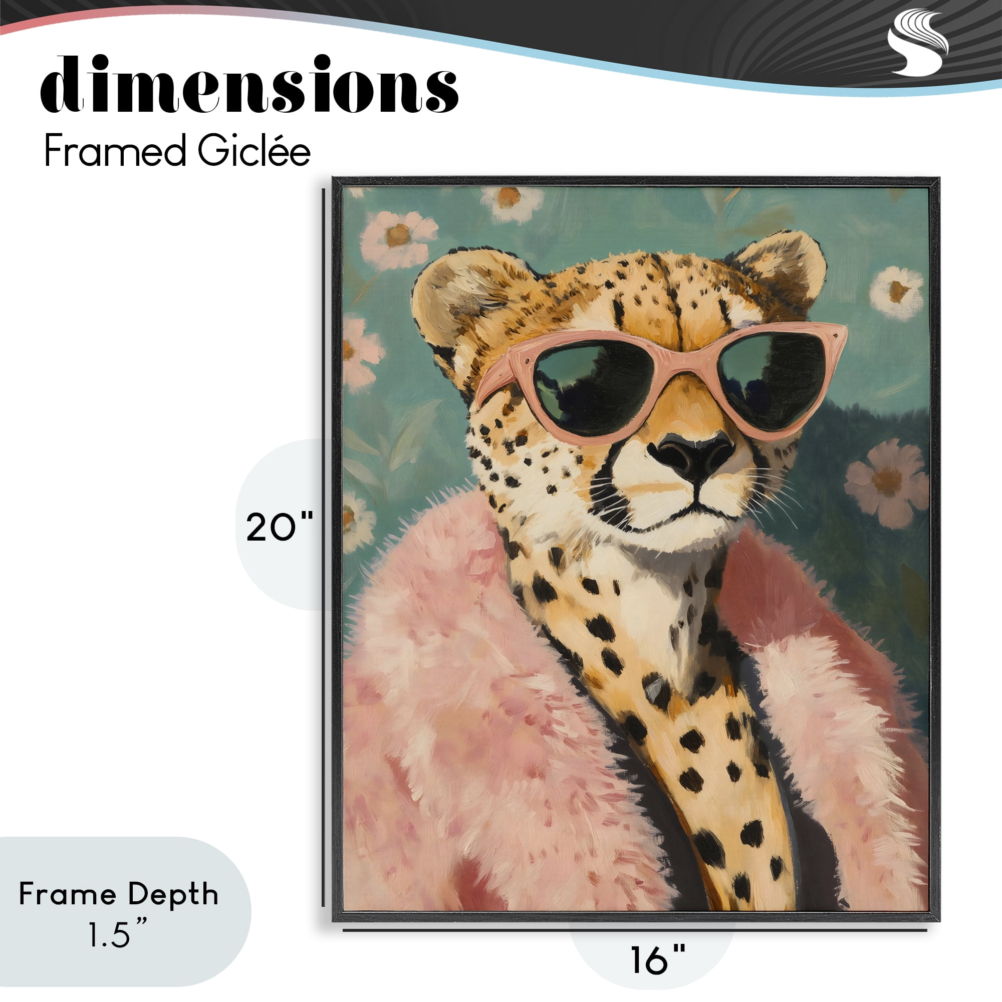 Stupell Industries Glam Cheetah in Pink Fur Black Framed Giclee Art, design by The Prints Vibe