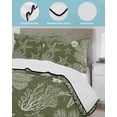 thumbnail image 3 of Quilts Queen Size Bedding Set, Sage Green Coastal Reversible Summer Quilt 3 Pieces, Starfish Coral Summer Beach Ocean Lightweight Bedspreads Coverlets with 2 Pillow Shams for All Seasons, 3 of 5
