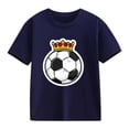 thumbnail image 4 of SGFCWSX Kids T Shirts Crew Neck Short Sleeve Soccer Print Casual Sports Tees for Boys Navy Size 2T, 4 of 7