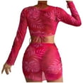 thumbnail image 4 of Daisyyozoid Maillots de Bain pour Femmes Décolleté Imprimé Bretelles Bikini Deep V Split Set de Trois Pièces, 4 of 5
