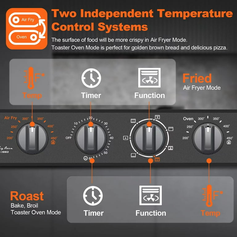 Air Fryer Pan Oven 23L Large Capacity 7 in 1 Convection Air Oven