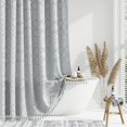 thumbnail image 1 of Dynamene 78 Inches Long Shower Curtain Boho Tufted Geometric Striped Tall Cloth Shower Curtains For Bathroom Decor Large Hotel Spa Luxury Shower Curtain Set With Hook Wrinkle Free Grey 72X78, 1 of 5